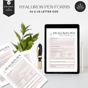 Hyaluron, formulaire de consentement, formulaire de consentement pour stylo hyaluron, fiches d'entretien pour le produit de comblement des lèvres inutiles, formulaires de prise d'injections, HPC-NB