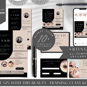 Lash Training Class Flyer Template: Beauty Course, Instagram Post (Digital Download)