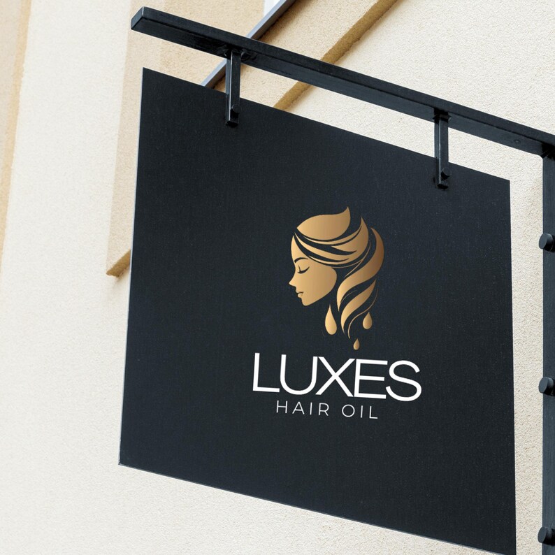 Hair Oil Logo, DIY Logo Design Template, Hair Growth Logo, Hair Serum