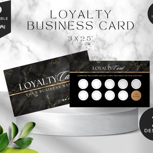 Editable Rewards Card Design, Diy Loyalty Card Template, Beauty Loyalty Cards, Beauty Rewards Card, Small Business Loyalty Card, HS-BMG