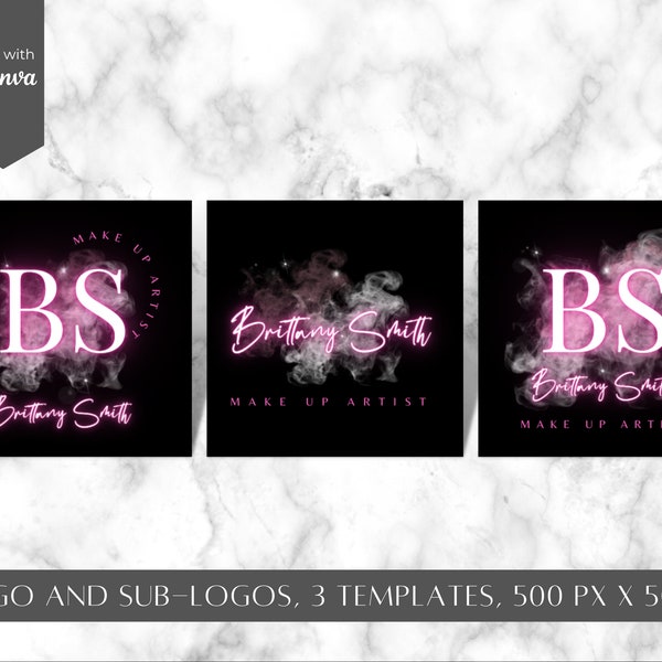 Make up artist logo, smoke logo, Lashes Logo, Glam Logo, Fashion Logo, Custom Logo,Beauty Logo, Glitter Logo, Cosmetic Logo, LD-SPB