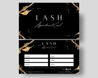 Luxury Black and Gold Appointment Card: Beauty Business Reminder (Canva Template)