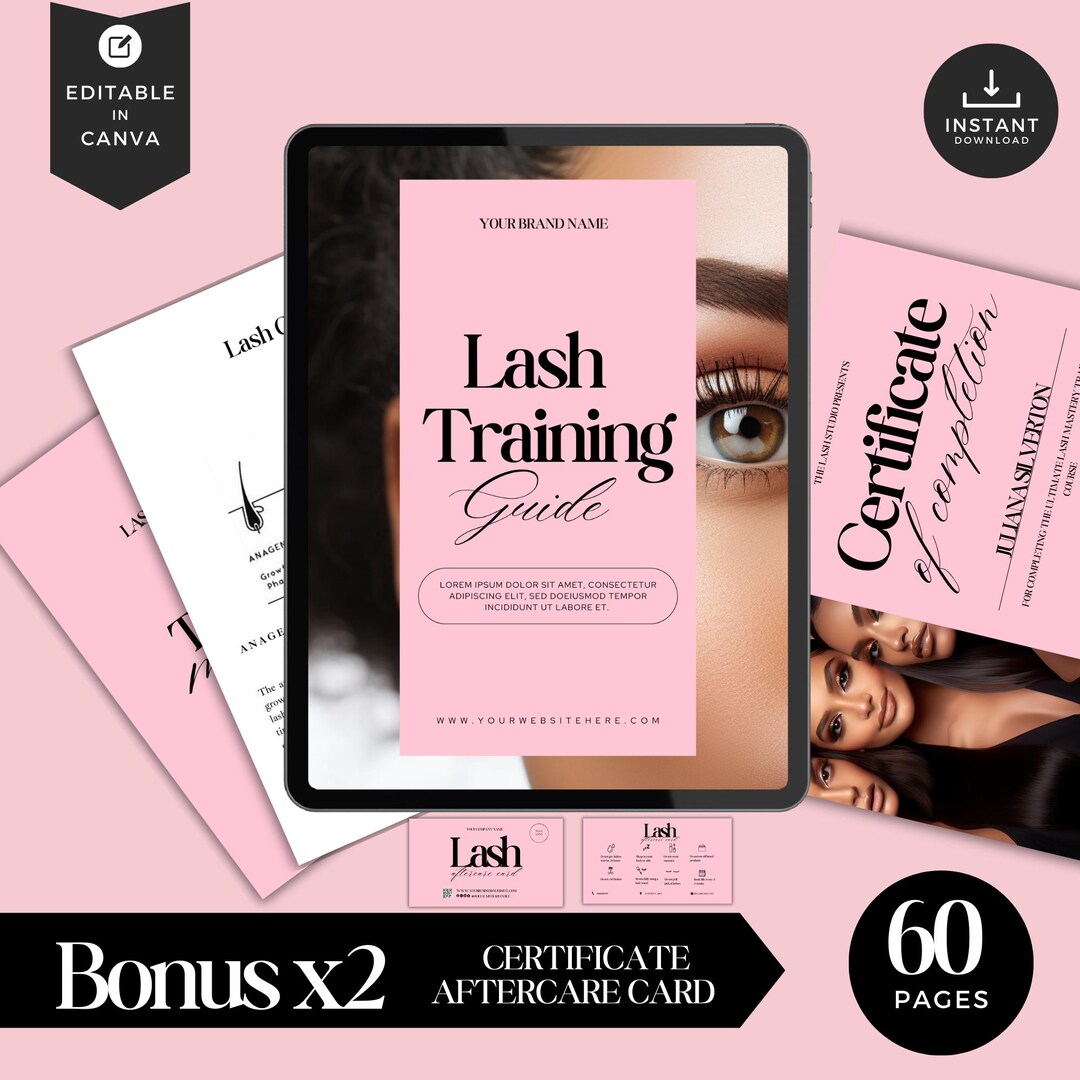 Lash Extension Training Manual, Editable Canva Template ,LTM-NP - Etsy