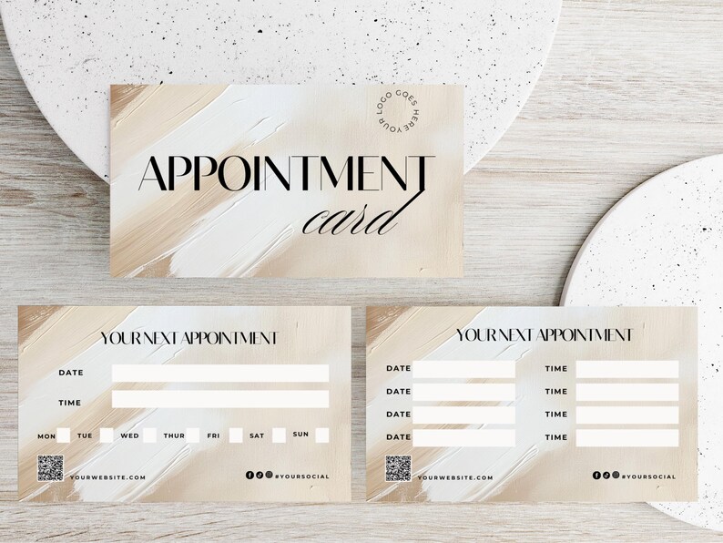 Boho Appointment Reminder Card Template: Neutral Minimal Design (edit ...