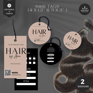 DIY Haarverlängerungs-Etiketten-Vorlage: Business-Verpackung (Digitaler Download)