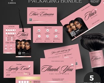 Hair Business Packaging Kit: Bundle Tag, Thank You Card (Digital Download)