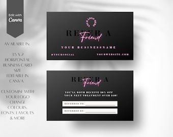 Refer a Friend Card: Salon Loyalty Template (Digital Download)