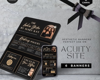 Black & Gold Lash Tech Acuity Scheduling Template (Canva DIY)