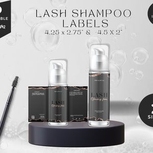 DIY Lash Shampoo Label Template: Eyelash Cleanser Wrapper Sticker (Digital Download)