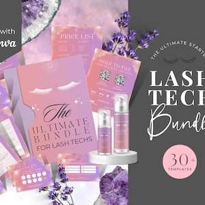 Kit de marque, Lash Flyers, Modèles Canva, Lash tech, , Maquilleur, Lash Tech Instagram Post, Cheveux, Lash Forms, Carte de visite, BB-PP
