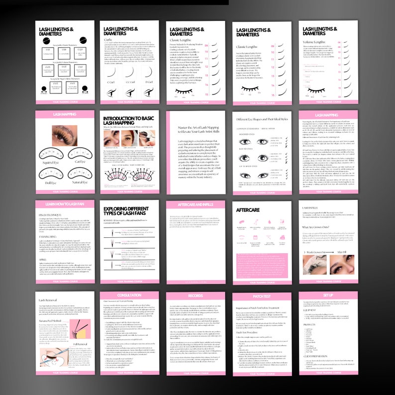 Lash Extension Training Template: Editable Manual & Certificate (canva ...