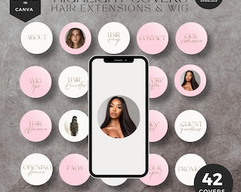 Highlight Covers Wigs, Instagram highlight icons, hair extensions ,  WB-PGW