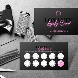 Carte de fidélité professionnelle, carte de visite beauté, carte de fidélité girl boss, HS-PN