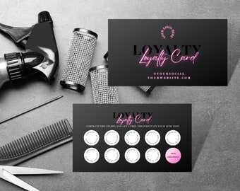 Beauty Business Loyalty Card Template (Canva Editable)