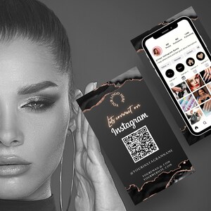 Modèle de carte de visite pour ongles, carte de visite Instagram, carte de visite pour cheveux, cartes de visite QR Code, cils, esthéticienne, perruque, carte de beauté, BB-BAG