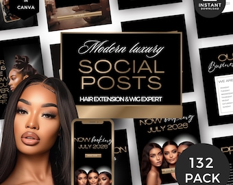 Hair Extension Instagram Templates, Wig Social Media Posts, WB-BGW