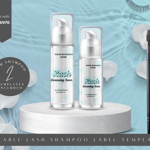 Retro Lash Shampoo Label Template: DIY Cleanser Sticker (Digital Download)