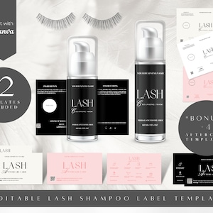 DIY Lash Shampoo Label Template: Lash Tech Aftercare Card (Canva Editable, Digital Download)