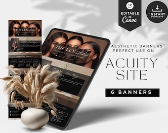 Acuity Site Banners: Neutral Beauty Salon Canva Template (Digital Download)