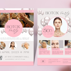 Botox party flyer,Diy Botox Filler Promotion Beauty Flyer Templates ,Botox Special Flyer, Nurse Injector, Botox Instagram Templates,BF-BFA