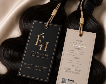 Luxus Raw Hair Bundle-Anhänger, Canva Vorlage