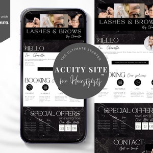 Marble Acuity Scheduling Template: Hairstylist Website Banners (Canva Editable)