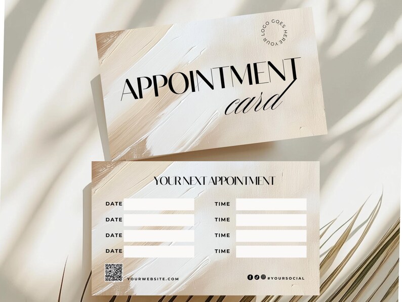 Boho Appointment Reminder Card Template: Neutral Minimal Design (edit ...