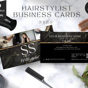 Biglietti da visita per capelli con codice qr, Luxury, nero e oro, per parrucchieri, estetiste, lash tech, estetista, parrucchieri, parrucche, HS-BW1