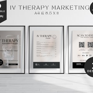 Iv Therapy Marketing, Ivd pricelist,Vitamin therapy flyer, Iv Drip flyer, Iv Therapy Price List, Scan to pay sign, Vitamin therapy, IVD-BNW