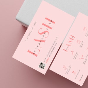 Biglietto da visita per ciglia, Biglietto per la cura delle ciglia, Biglietto per la cura delle ciglia, Lash Tech, Biglietto da visita per le ciglia, Cura delle ciglia, Biglietto per l'estensione delle ciglia modificabile, Rosa, LAC-CP