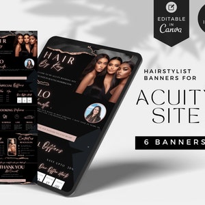 Acuity Site for Hair, Acuity scheduling site, Hair Stylist, Canva Acuity Booking site,Salon, Beauty Bar, Makeup, Diy Acuity Template, AC-BAG