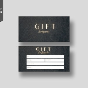 DIY Editable Black Gift Certificate Neon Card Canva Voucher Gift Template for Small Business
