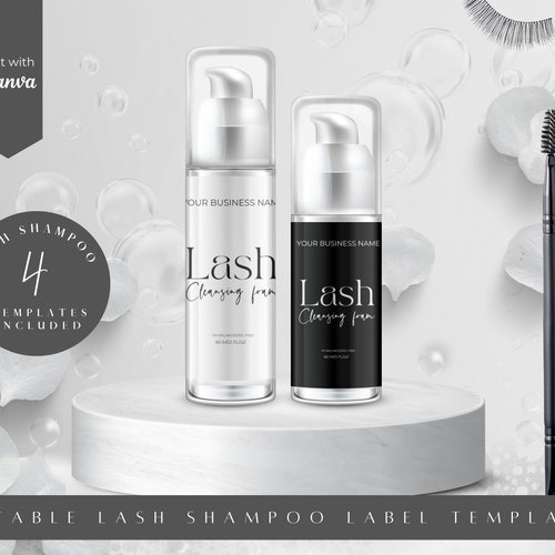 DIY Lash Shampoo Template Lash Bath Label Eye Lash Cleanser Etsy