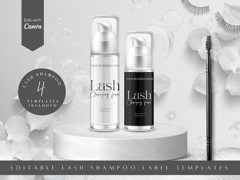 DIY Lash Shampoo Template Lash Bath Label Eye Lash Cleanser Etsy