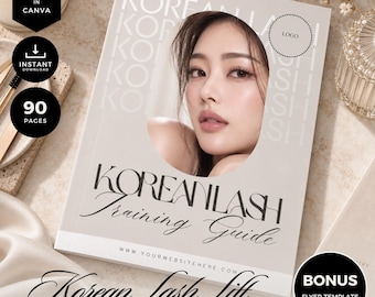 Korean Lash Lift Training Manual, Editable Canva Course,Flyer Included (Instant Download)