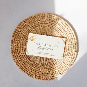 White and Gold Beauty Business Card Template: Lash Card (Canva Editable) image 2