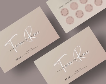 Plantilla de tarjeta de fidelidad Lash: Diseño minimalista y neutro (descarga digital)