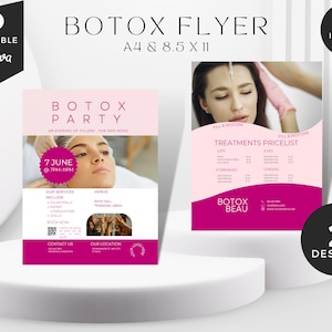 Botox Party Flyer Templates: DIY Beauty Promotion (Canva Editable)
