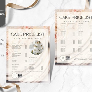 Canva Preisliste Bäckerei, Luxus Preisliste, Keks Preisliste, Bäckerei Menü Vorlage, Bäckerei Preisliste, bearbeitbare Preisliste Vorlage, CC-BF