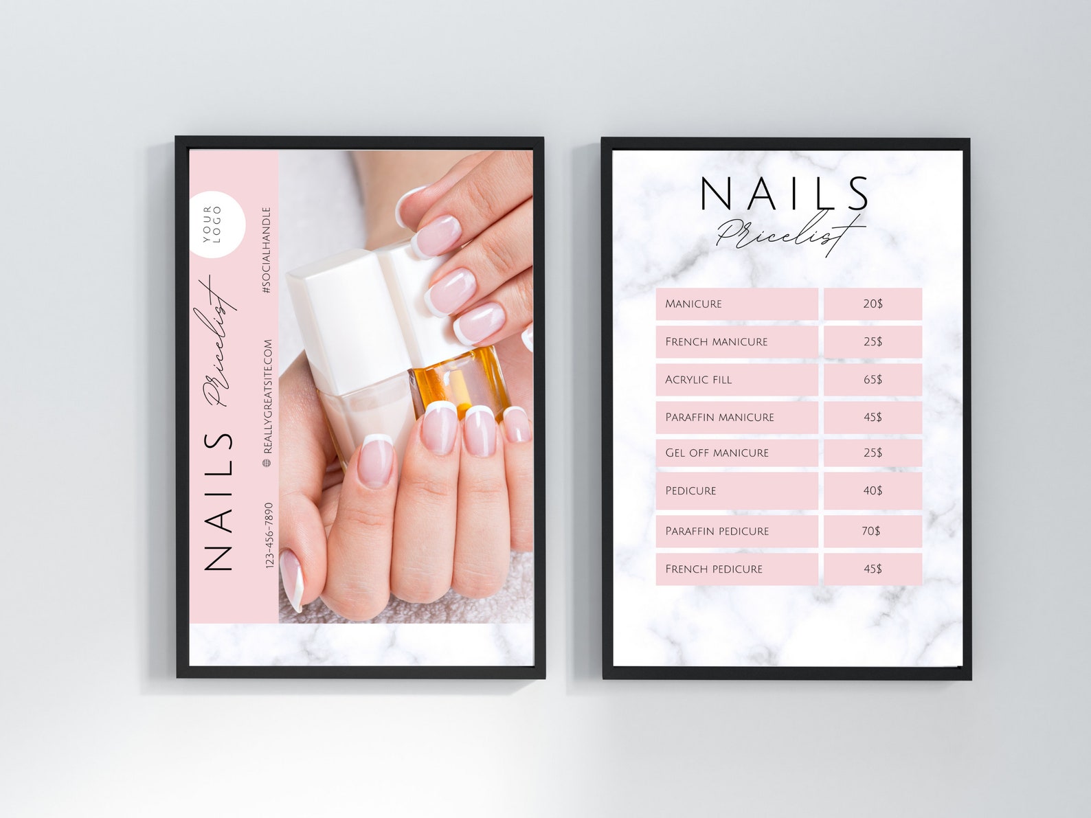Nail Price List Pricing List Price Sheet Template Nail Tech Etsy