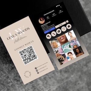 Nagel Visitenkarten Vorlage, Botox und Filler Vorlagen, Instagram Visitenkarte, QR Code Visitenkarten,Beauty,Lash,Haare,Nägel,Perücken,IC-BN