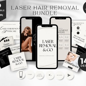 Laser Hair Removal Instagram Template: Skincare Posts (Canva Editable)