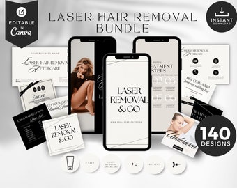 Laser Hair Removal Instagram Template: Skincare Posts (Canva Editable)