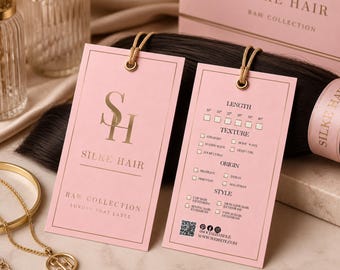 Luxus Pink Gold Raw Hair Bundle-Anhänger, Canva Vorlage