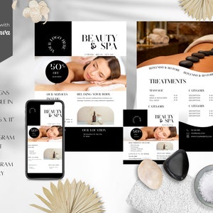 Spa Flyer Template: Beauty Salon, Facial Massage (Digital Download)
