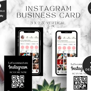 Modèle de carte de visite pour les ongles, carte de visite Instagram, carte de visite pour les cheveux, cartes de visite Lash QR Code, carte de beauté, BC-ICBW