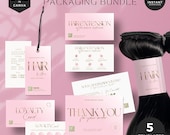 Hair bundles tag, hair branding kit,Bundle Wrap, Tags, Loyalty Card, WB-PGW