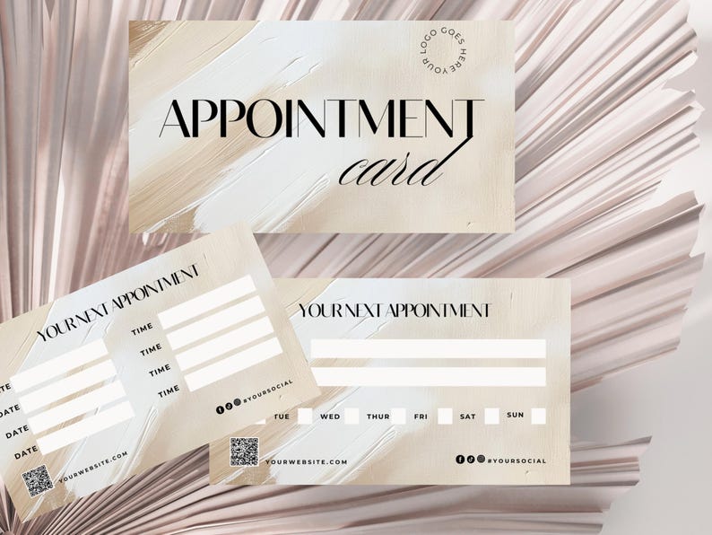Boho Appointment Reminder Card Template: Neutral Minimal Design (edit ...