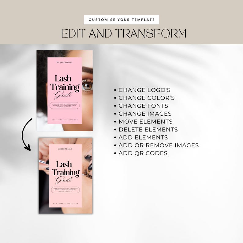 Lash Extension Training Manual, Editable Canva Template ,LTM-NP - Etsy