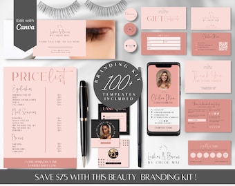Lash Tech Branding Kit: 100+ Canva Templates (Digital)